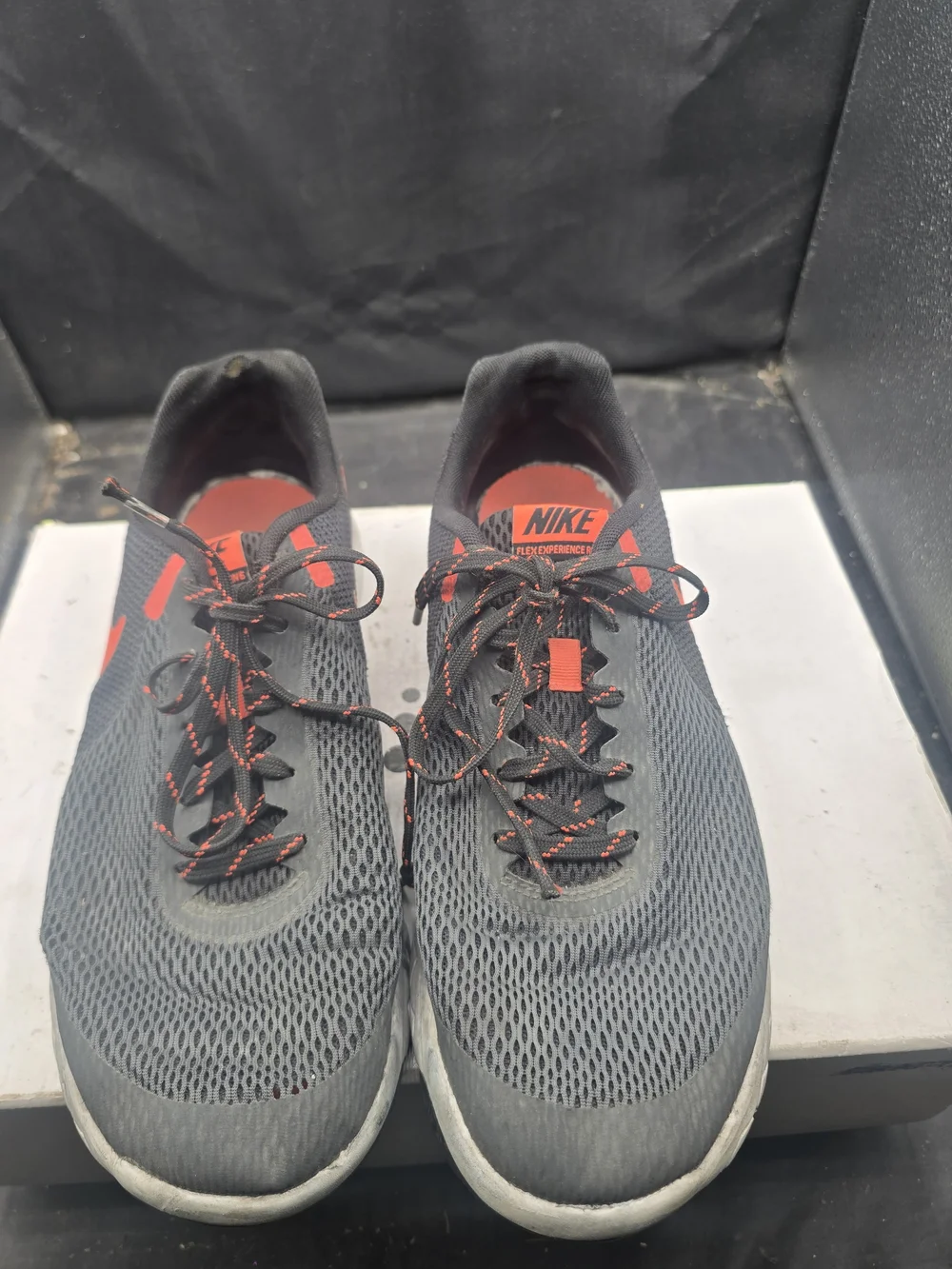 Nike Black and‎ Orange Low-Top Mesh Sneakers